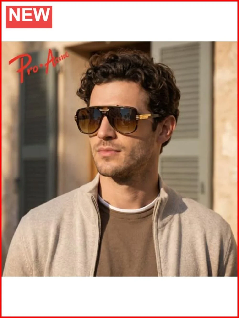 Oversized Square Aviator Sunglasses with UV400 Protection Vintage Retro